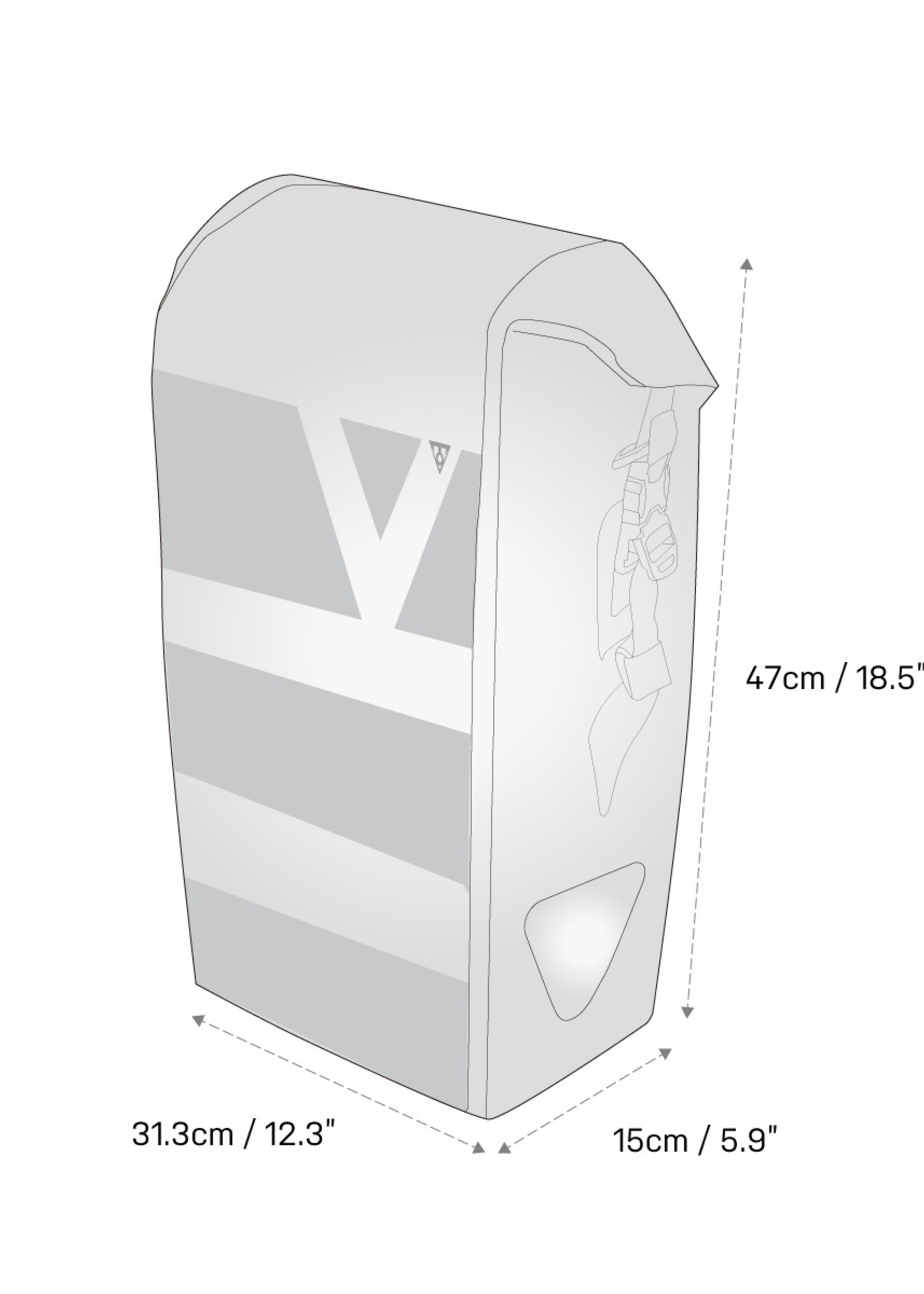 TOPEAK TT9861B DRY BAG SINGLE PANNIER BLK 20L
