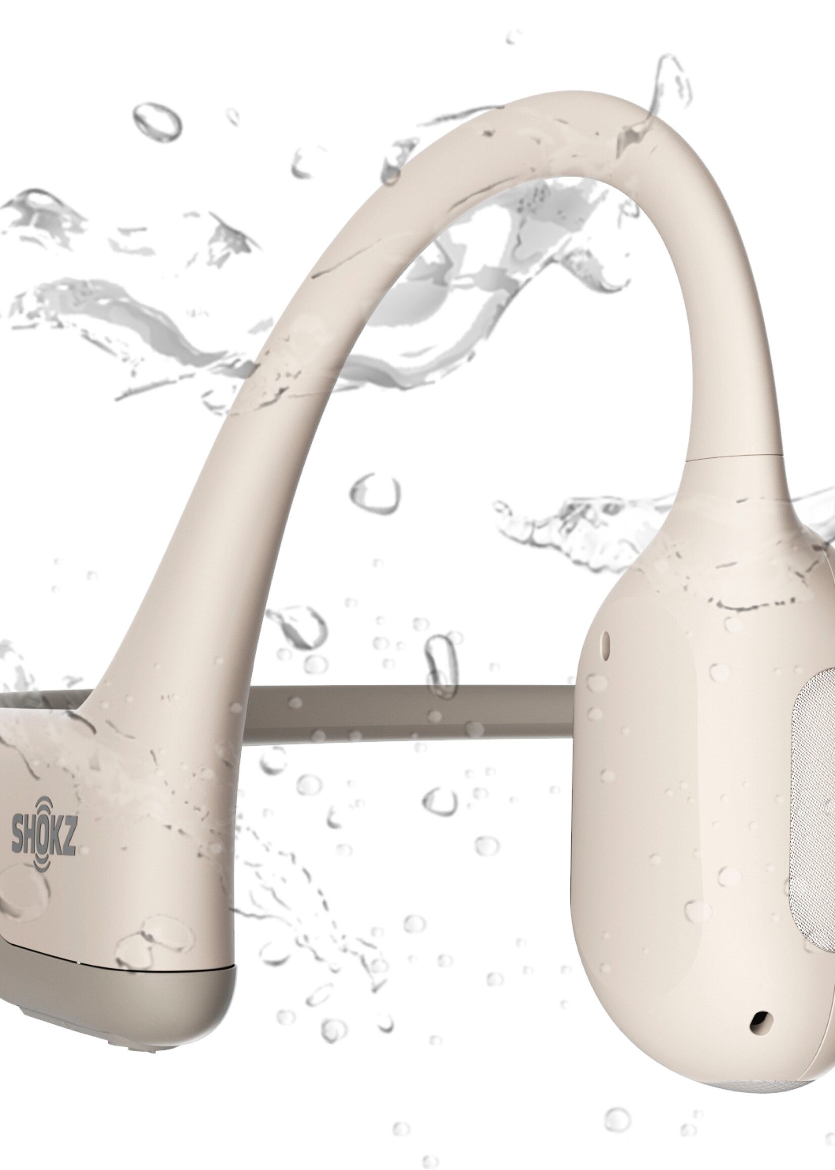 Shokz OpenRun Pro Premium Bone Conduction Open-Ear Sport Headphones - Beige