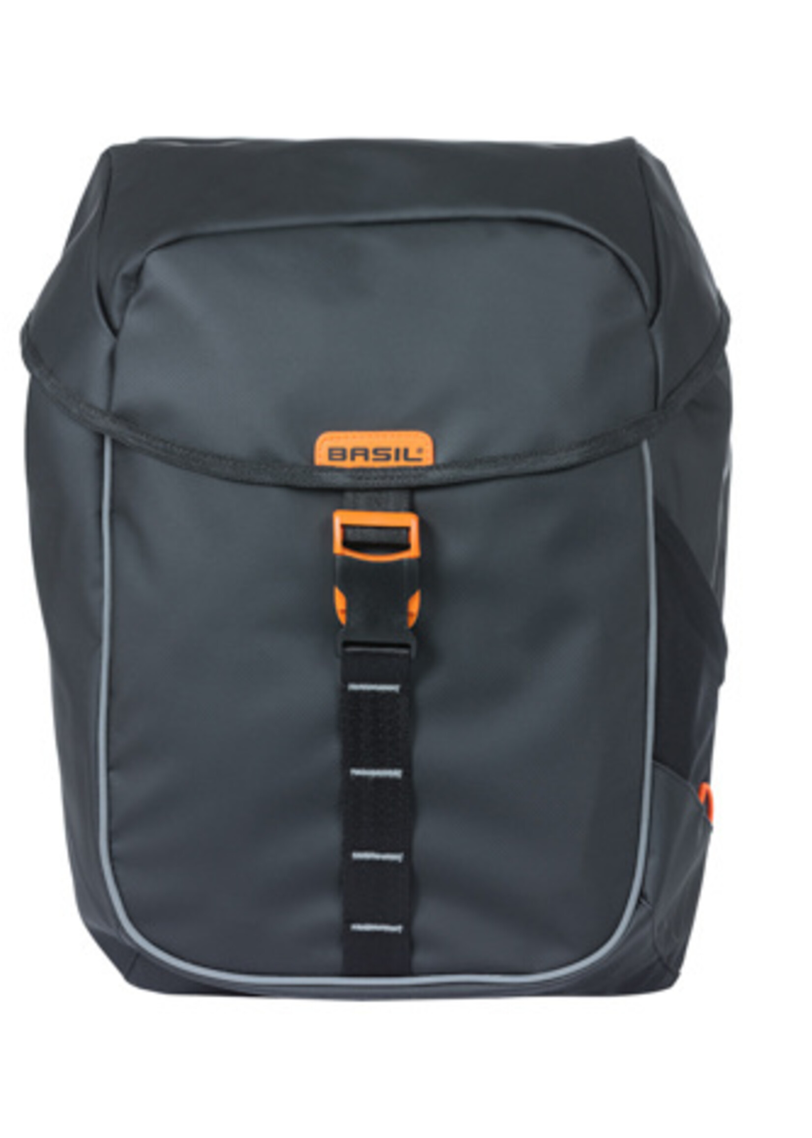 BASIL BAG  PANNIER MILES TARPAULIN DOUBLE MIK BK/OR