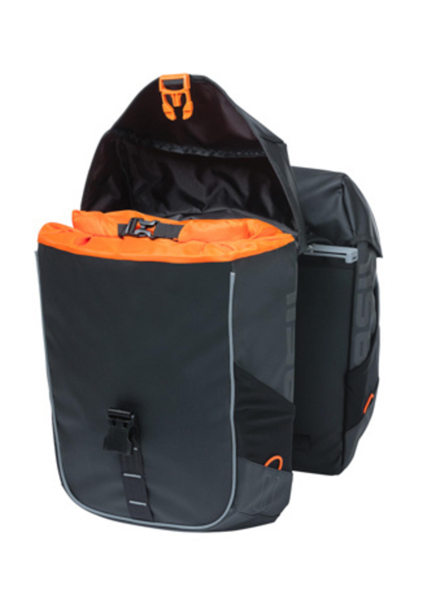 BASIL BAG  PANNIER MILES TARPAULIN DOUBLE MIK BK/OR