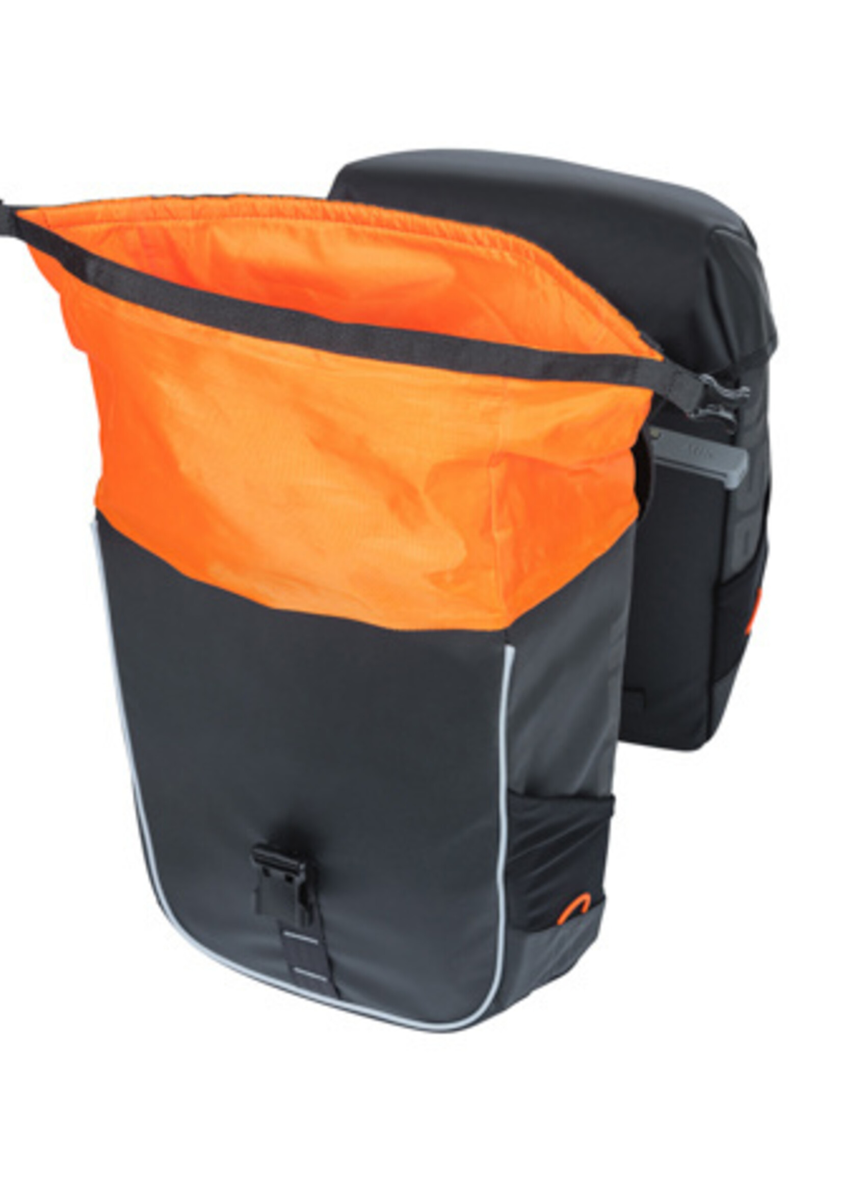 BASIL BAG  PANNIER MILES TARPAULIN DOUBLE MIK BK/OR