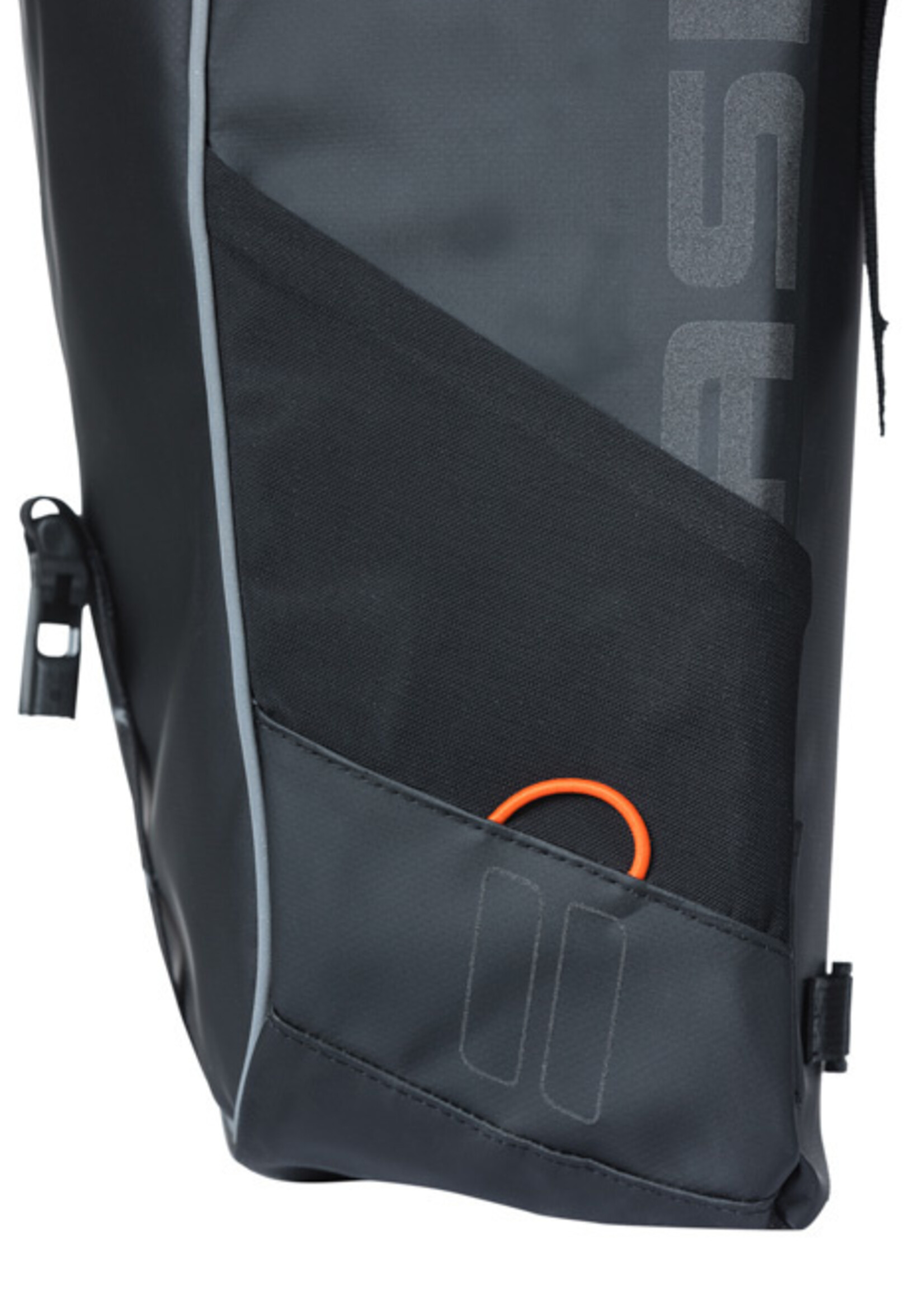 BASIL BAG  PANNIER MILES TARPAULIN DOUBLE MIK BK/OR