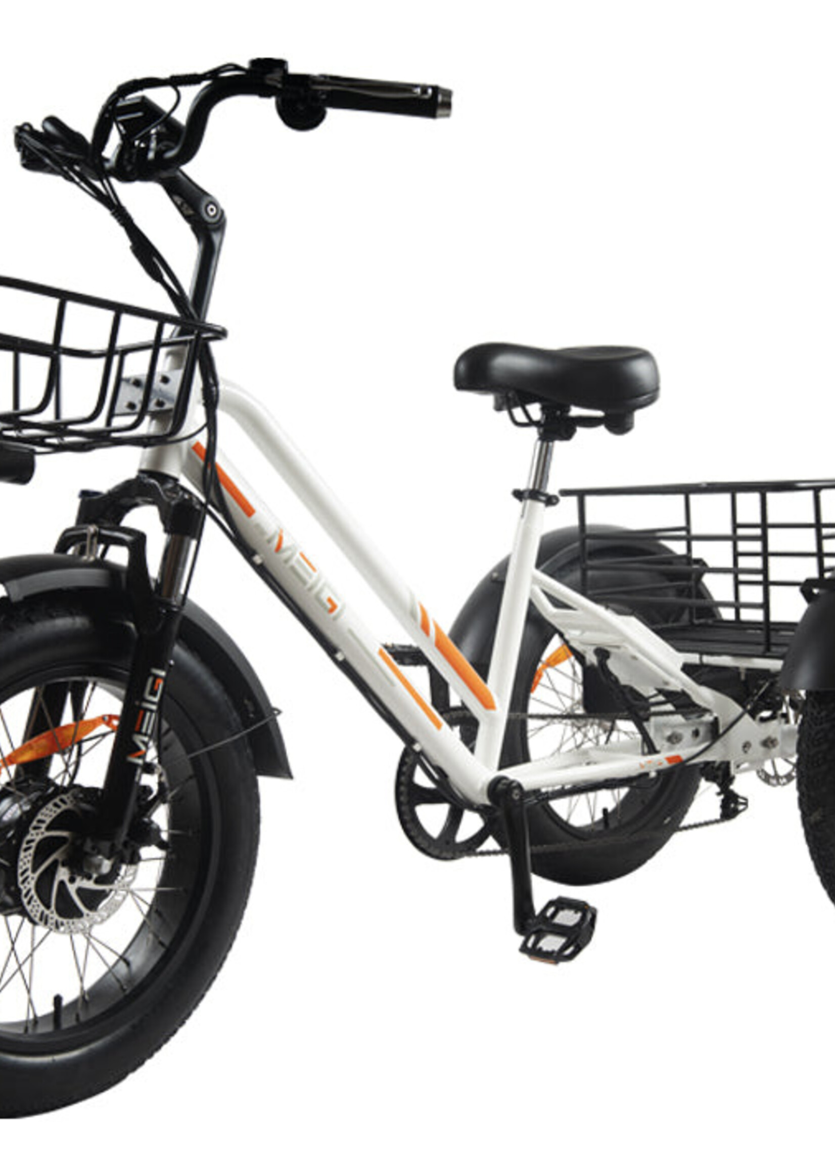 DW MEIGI FAT TIRE ELECTRIC TRICYCLE MG1703 WHITE