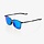 Legere Square UltraCarbon Sunglasses, Soft Tact Black frame - Blue Multilayer Mirror Lens