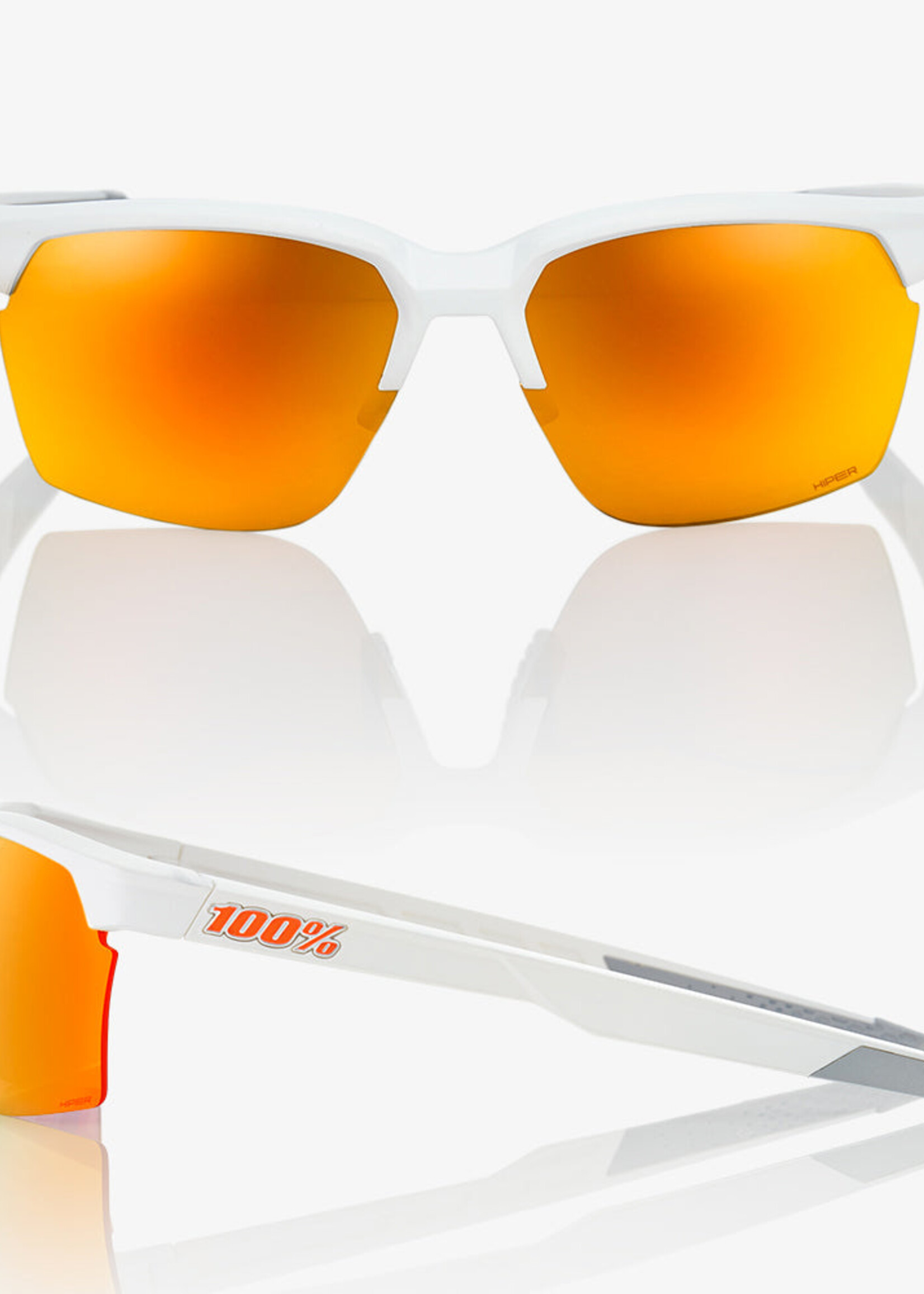 Sportcoupe - Matte White - HiPER Red Multilayer Mirror Lens