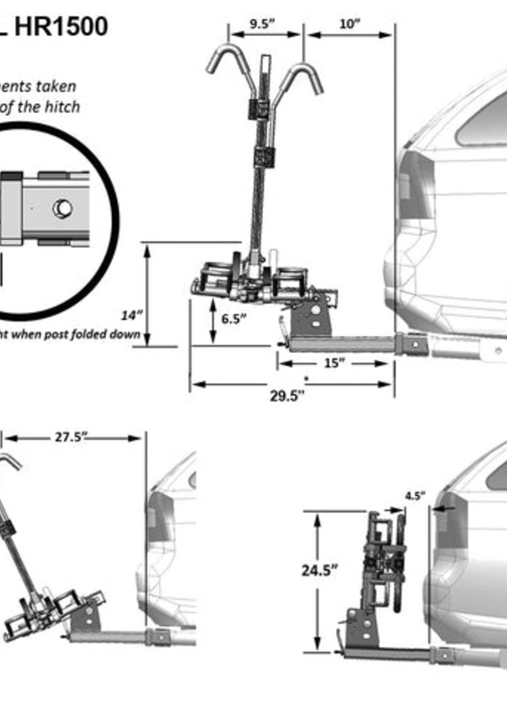 HOLLYWOOD CAR RACK HOLYWD HR1500 SPT RDR 2B FAT/E-BIKE 2in