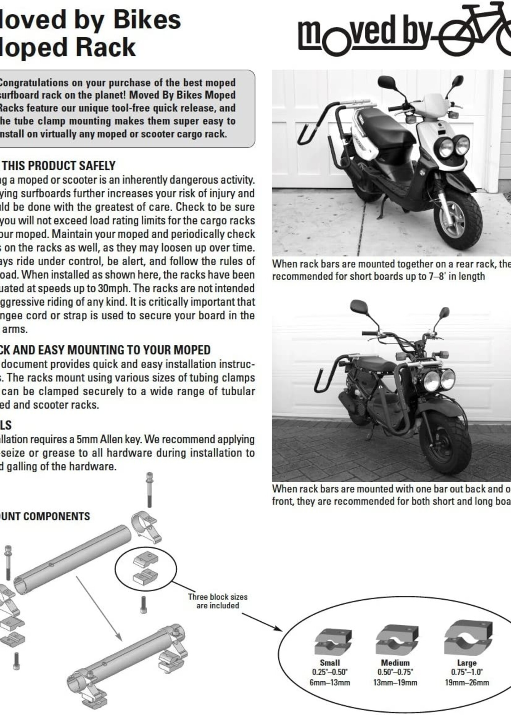 MOVED BY BIKES BIKE RACK RR MBB SURFBOARD f/MOPED