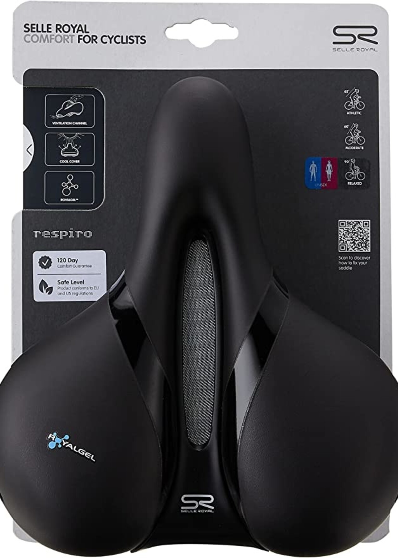 Selle Royal Selle Royal Respiro Athletic Saddle - Manganese Black