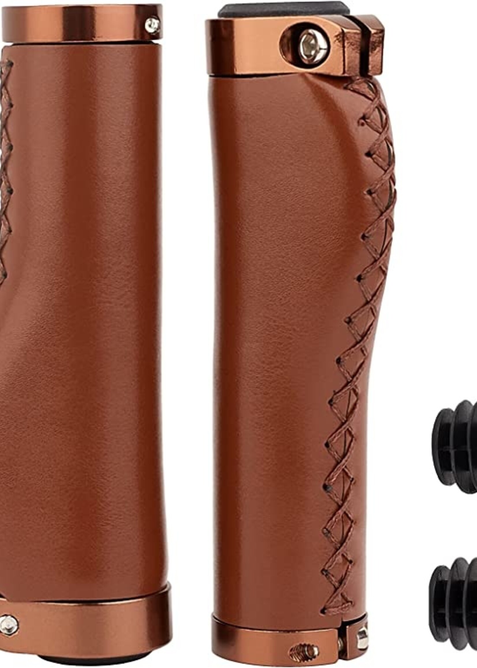 Leather Grips Brown 3/8 Speed
