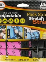 ROK Straps Motorcycle Luggage Tie Down Adjustable Straps 12"-42" x 5/8" Pink/BLK