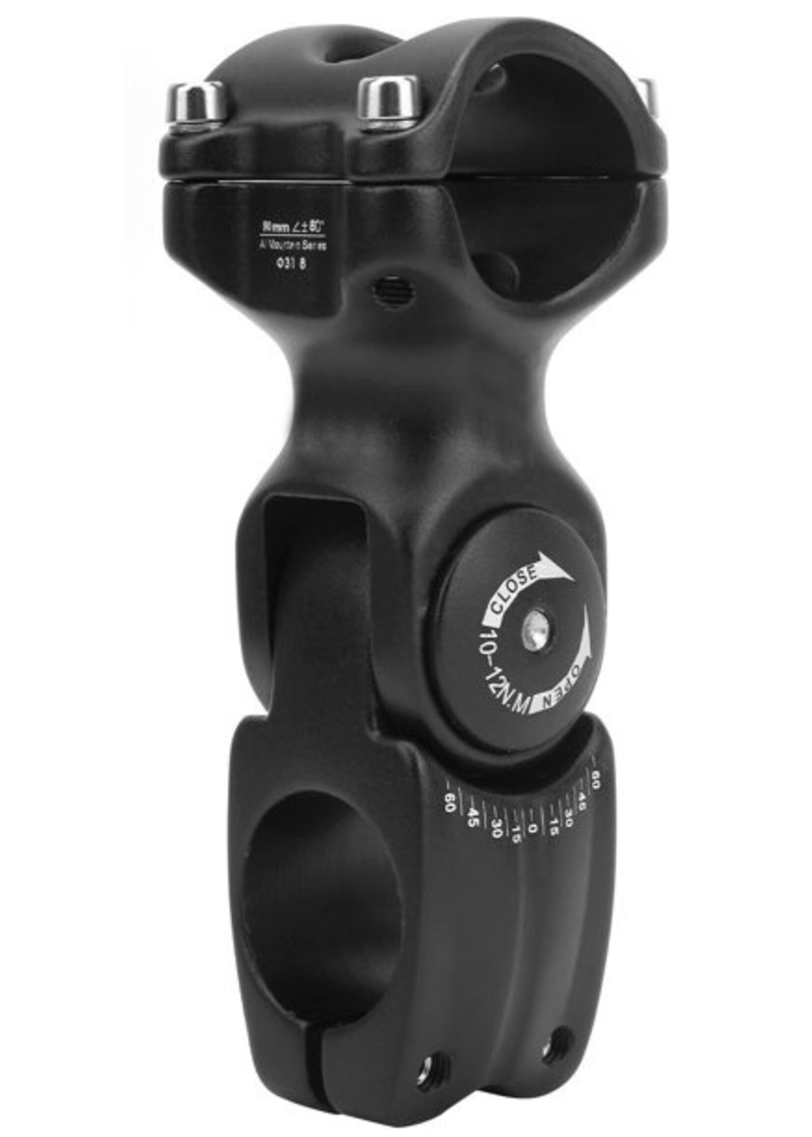 KALLOY AS-7300 ADJ. AHEAD STEM W/RISER 31.8x90mm MATTE BLK