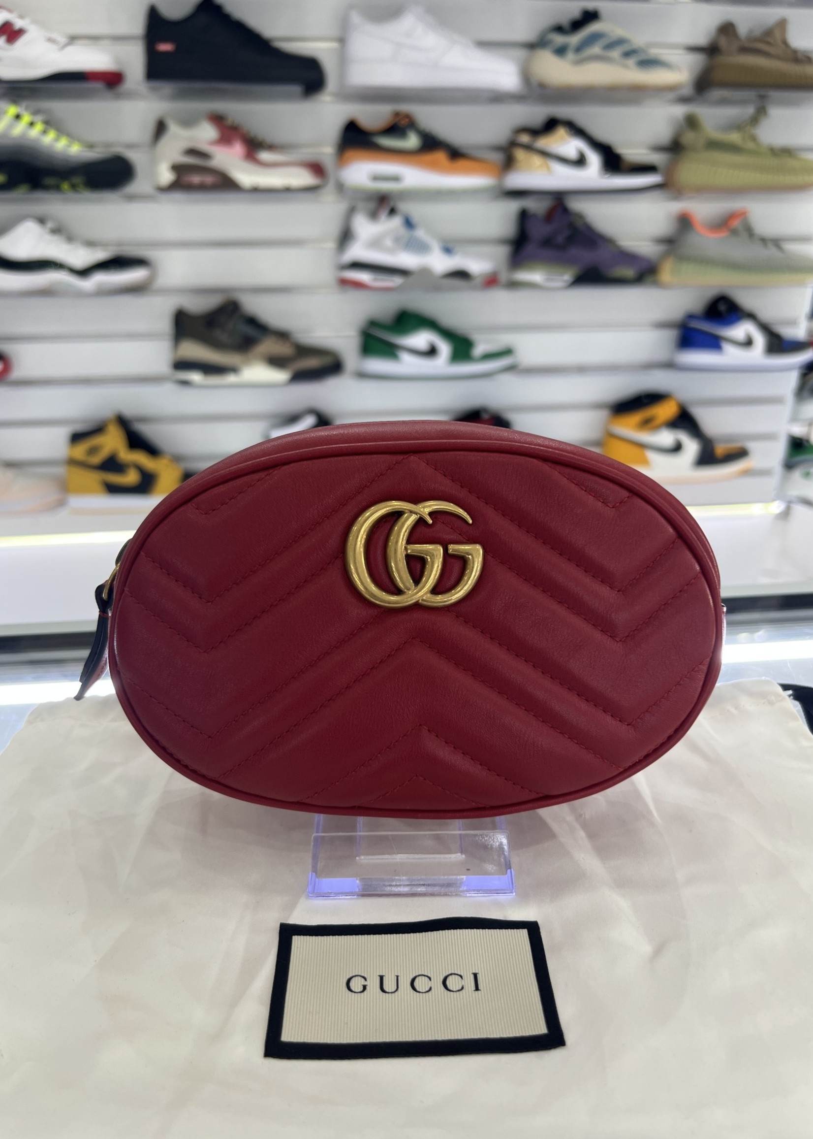 Gucci GUCCI BELT BAG RED LEATHER SIZE 75-30 - NEW
