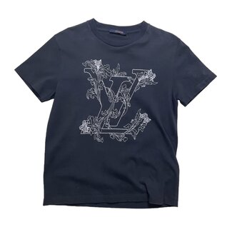Louis Vuitton Louis Vuitton Navy Blue Logo Embroidered Cotton Crewneck (Size-X Small) PRE OWNED