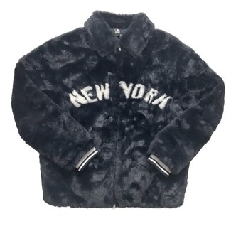 KITH Kith For Major League Baseball New York Yankees Faux Fur Coaches Jacket (Navy)