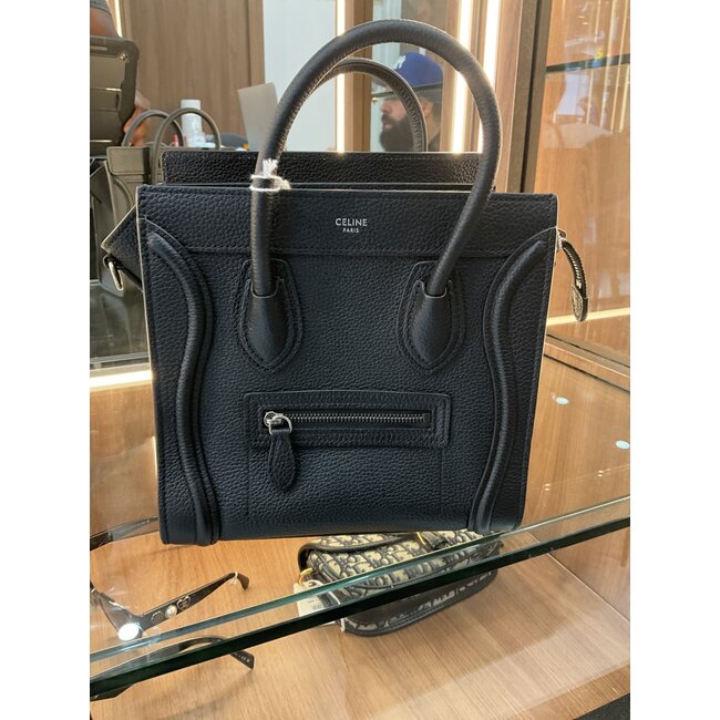 Celine Nano Luggage Bag In Calfskin Black - Preowned