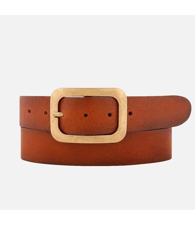 Jodi Statement Buckle Classic Leather Belt