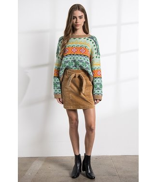 ILLA ILLA Abstract Patterned Sweater