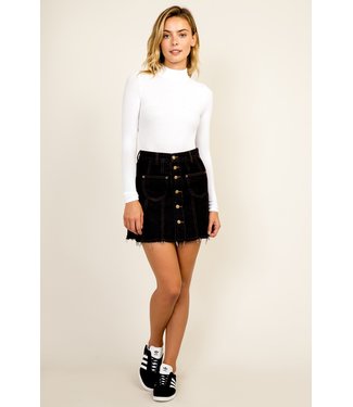 Olivaceous Denim Mini Skirt