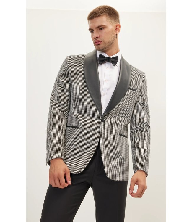 Lapels Houndstooth suit blazer