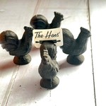 Cast Iron Rooster Place Card Holder Set