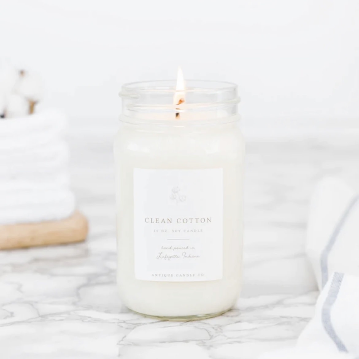 Clean Cotton by Antique Candle Co. / 16 oz The Hens' Kitchen Shoppe