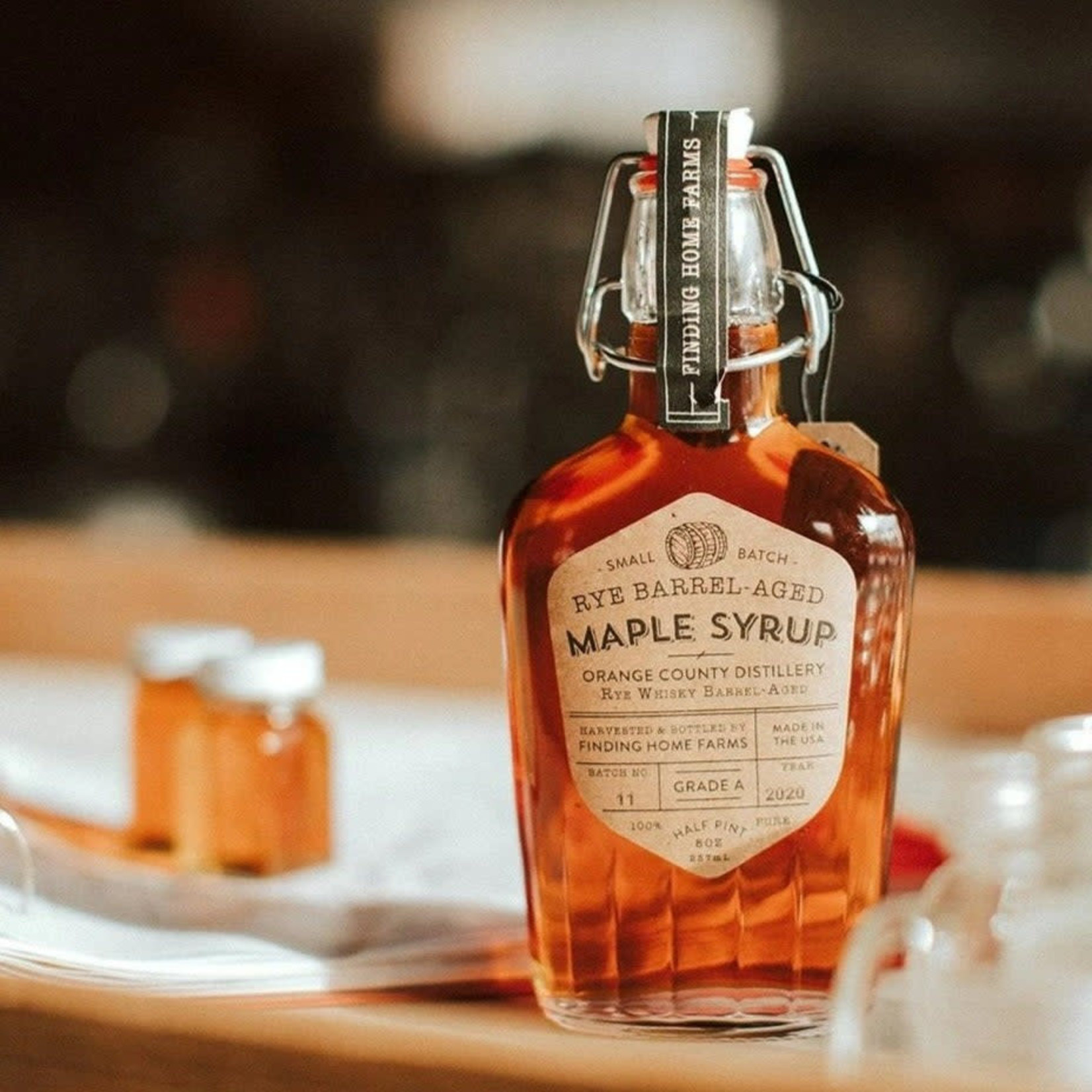 Finding Home Farms Rye Barrel-Aged Maple Syrup -Swingtop Bottle