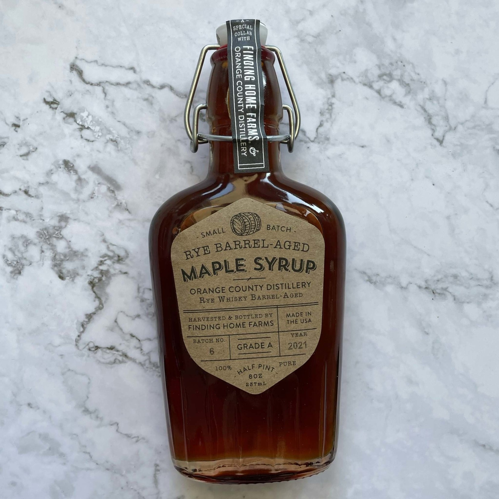 Finding Home Farms Rye Barrel-Aged Maple Syrup -Swingtop Bottle