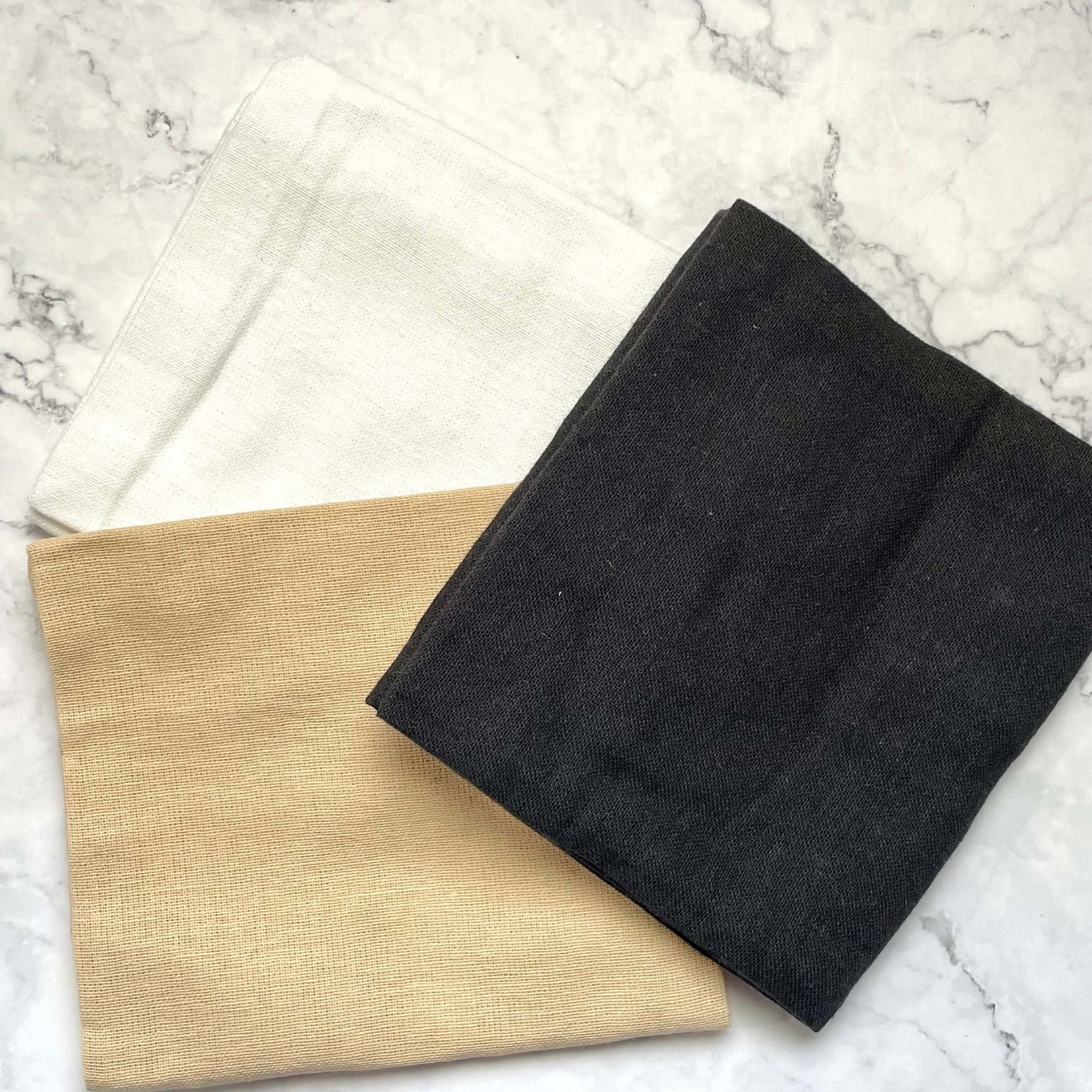 Now Designs Flour Sack Dishtowel Set/3 - Black/Oyster/White