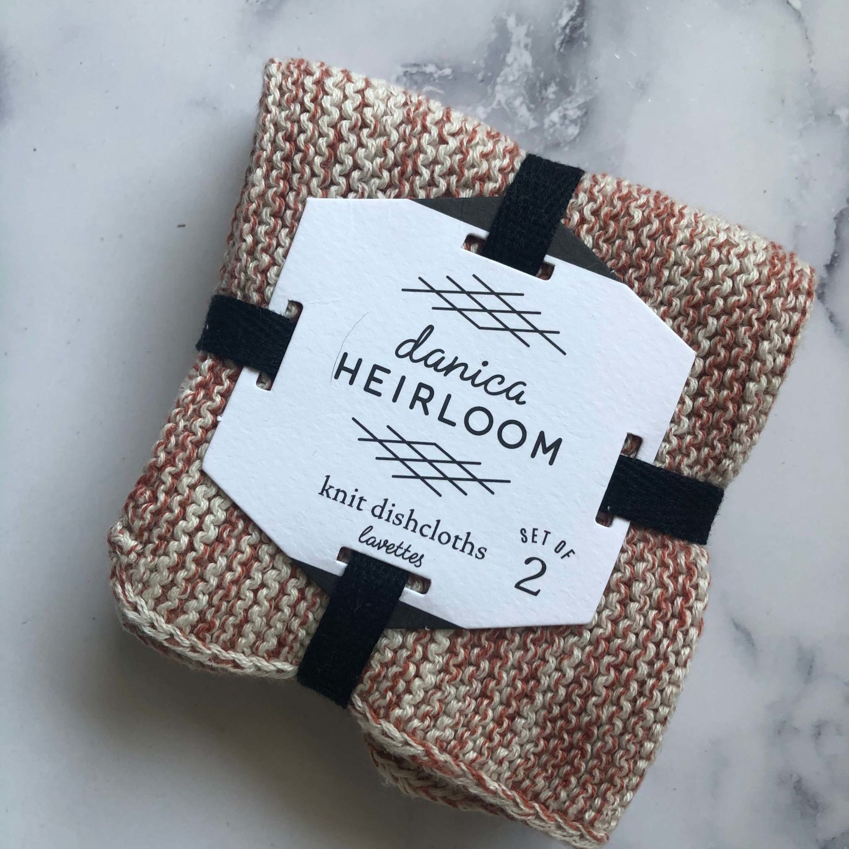 Heirloom Knit Dishcloths  / Clay