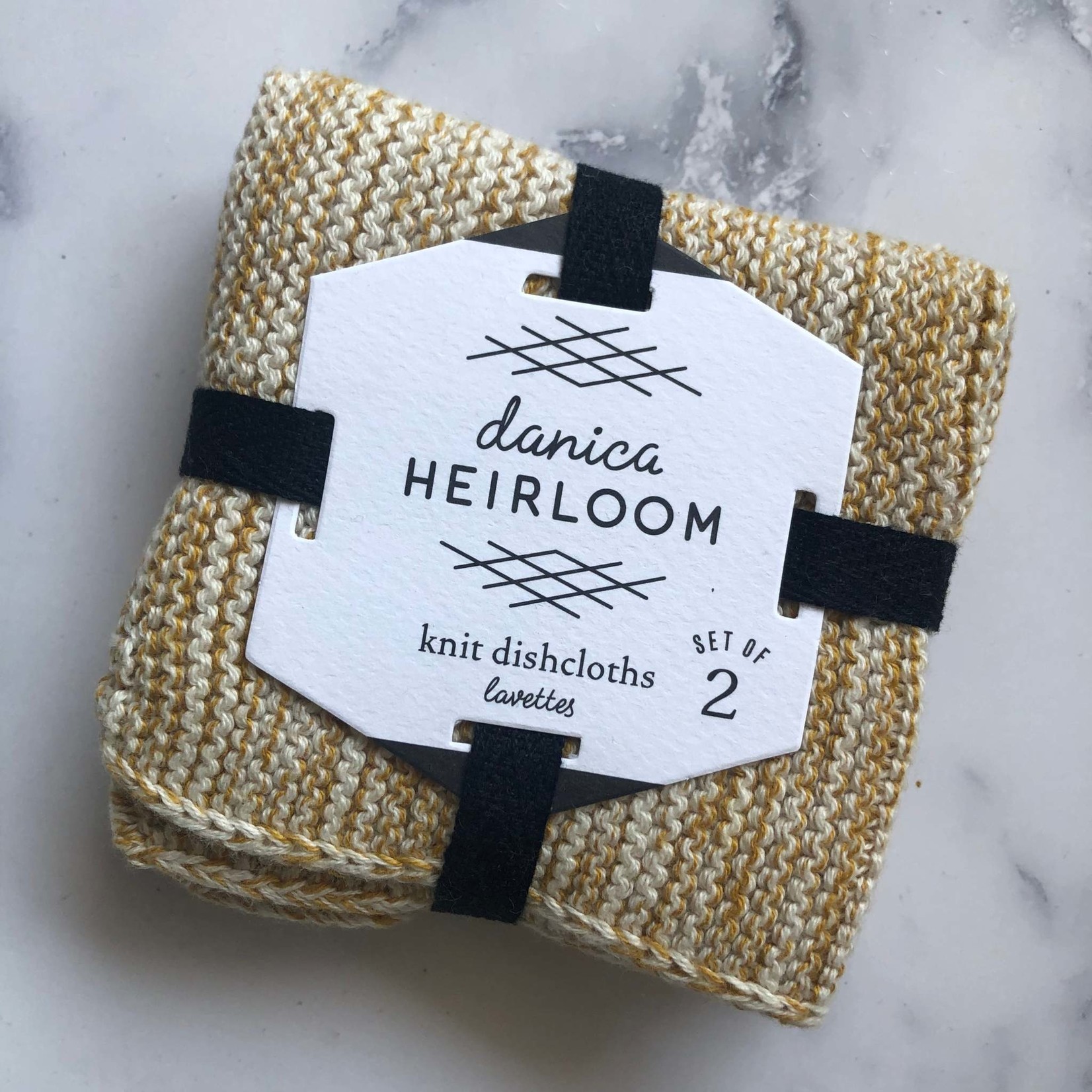 Now Designs Heirloom Knit Dishcloths / Ochre