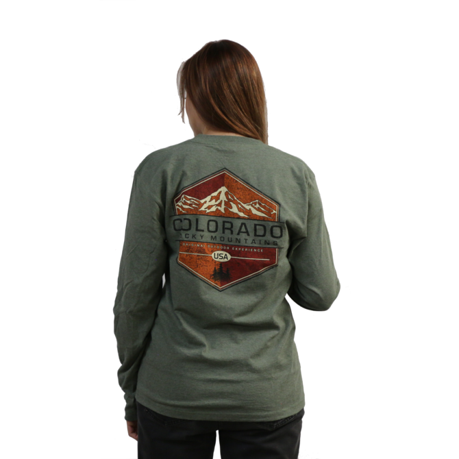 Prairie Mtn Screening Long Sleeve BRBON MSH Colorado Mountain T-Shirt