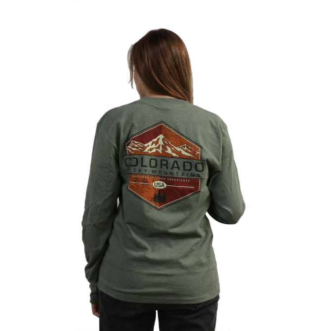 Prairie Mtn Screening Long Sleeve Crew Neck Colorado Mountain T-Shirt