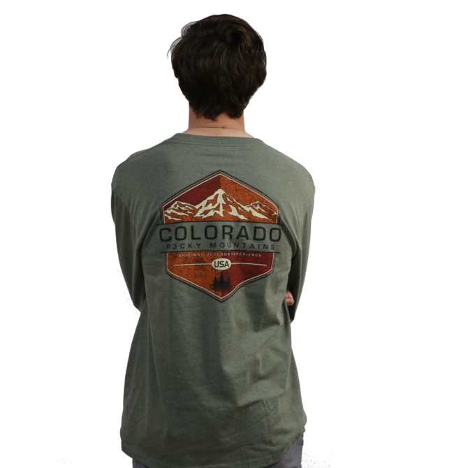 Prairie Mtn Screening Long Sleeve Crew Neck Colorado Mountain T-Shirt