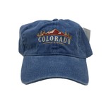 Prairie Mtn Screening Heavy Wash Cotton Embroidered Colorado Cap - Blue