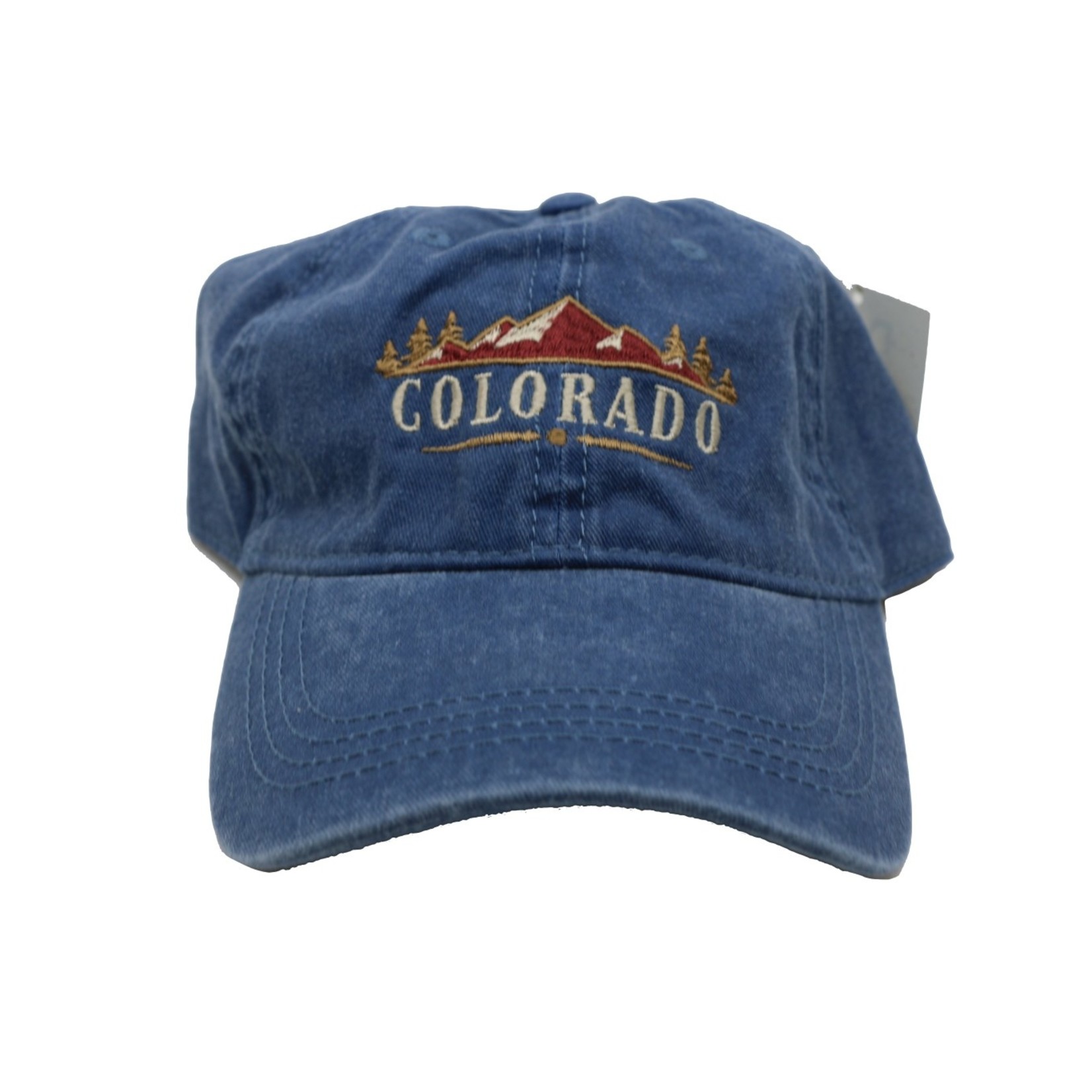 Prairie Mtn Screening Heavy Wash Cotton Embroidered Colorado Cap - Blue