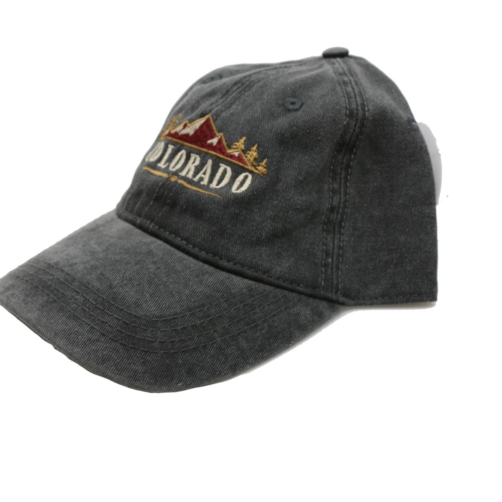 Prairie Mtn Screening Heavy Wash Cotton Embroidered Colorado Cap - Charcoal