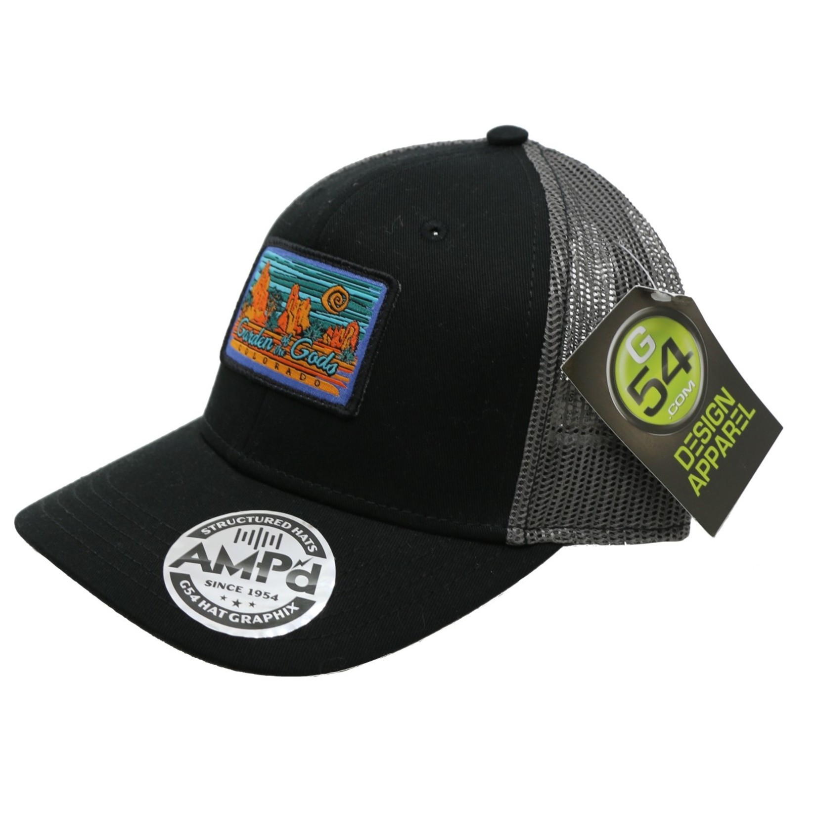 GREAT MOUNTAIN WEST Cotton and Mesh Patch Snapback Cap - Black
