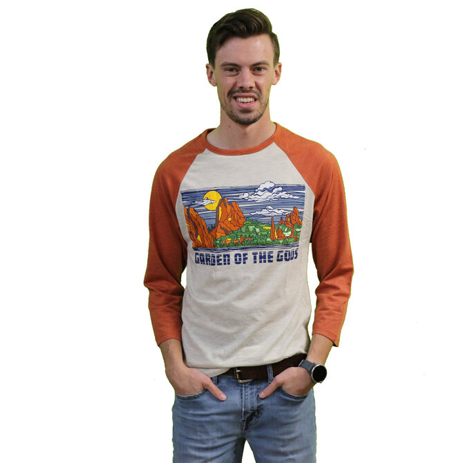 EMI SPORTSWEAR 3/4 Sleeve Garden of the Gods Cotton Baseball T-Shirt