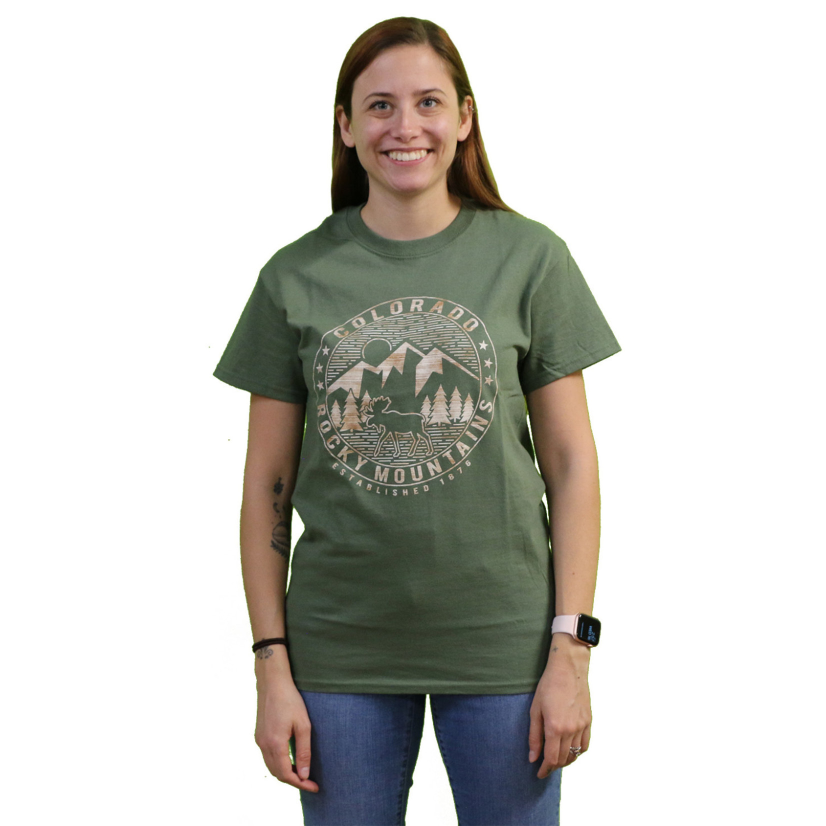 AMERICAN RESORT GEAR Colorado Rocky Mountains Moose T-Shirt