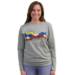 Prairie Mtn Screening Water Colored Painted Colorado Long Sleeve T-shirt