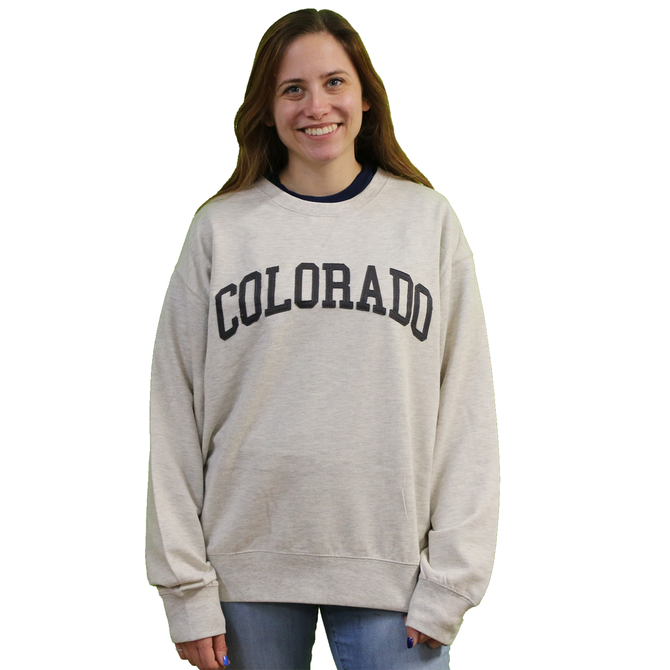 Prairie Mtn Screening Colorado Applique Crew Neck Sweatshirt