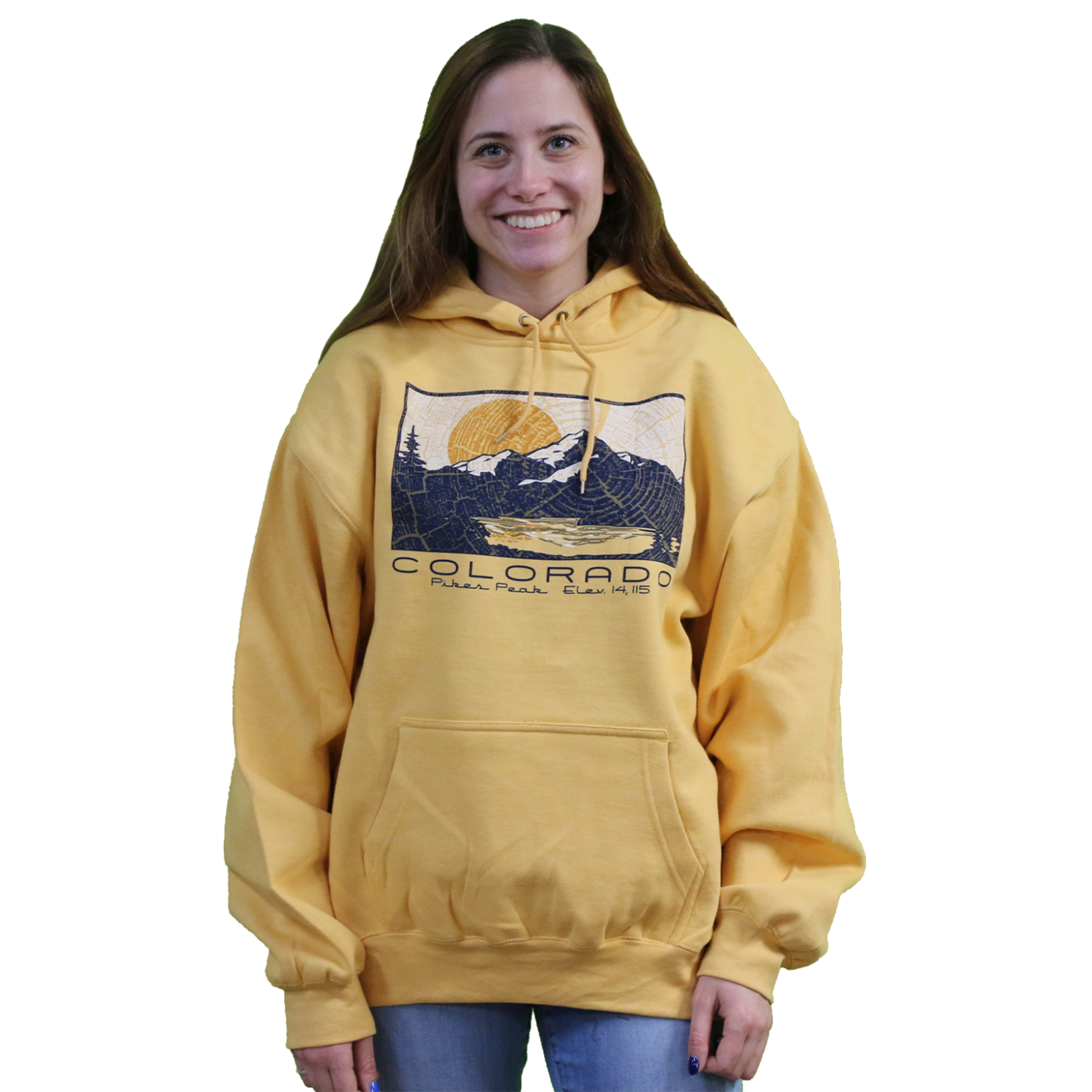 Prairie Mtn Screening Colorado Deadwood Mountain Hooded Sweatshirt With Pockets