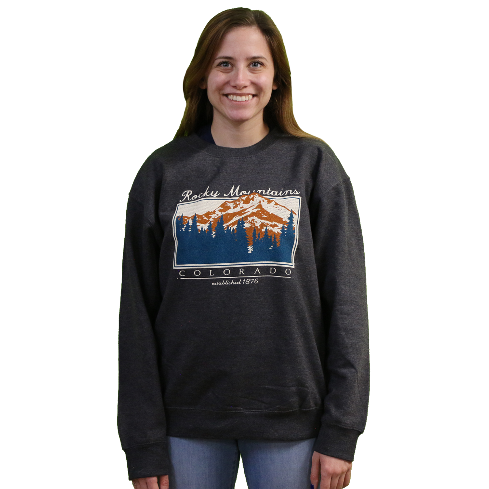 Prairie Mtn Screening Diesel Rocky Mountains Colorado Crew Neck Long Sleeve Sweatshirt