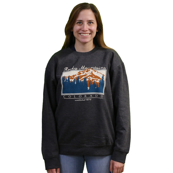 Prairie Mtn Screening Diesel Rocky Mountains Colorado Crew Neck Long Sleeve Sweatshirt