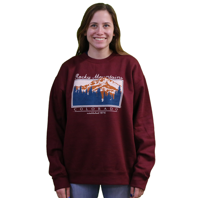 Prairie Mtn Screening Diesel Rocky Mountains Colorado Crew Neck Long Sleeve Sweatshirt