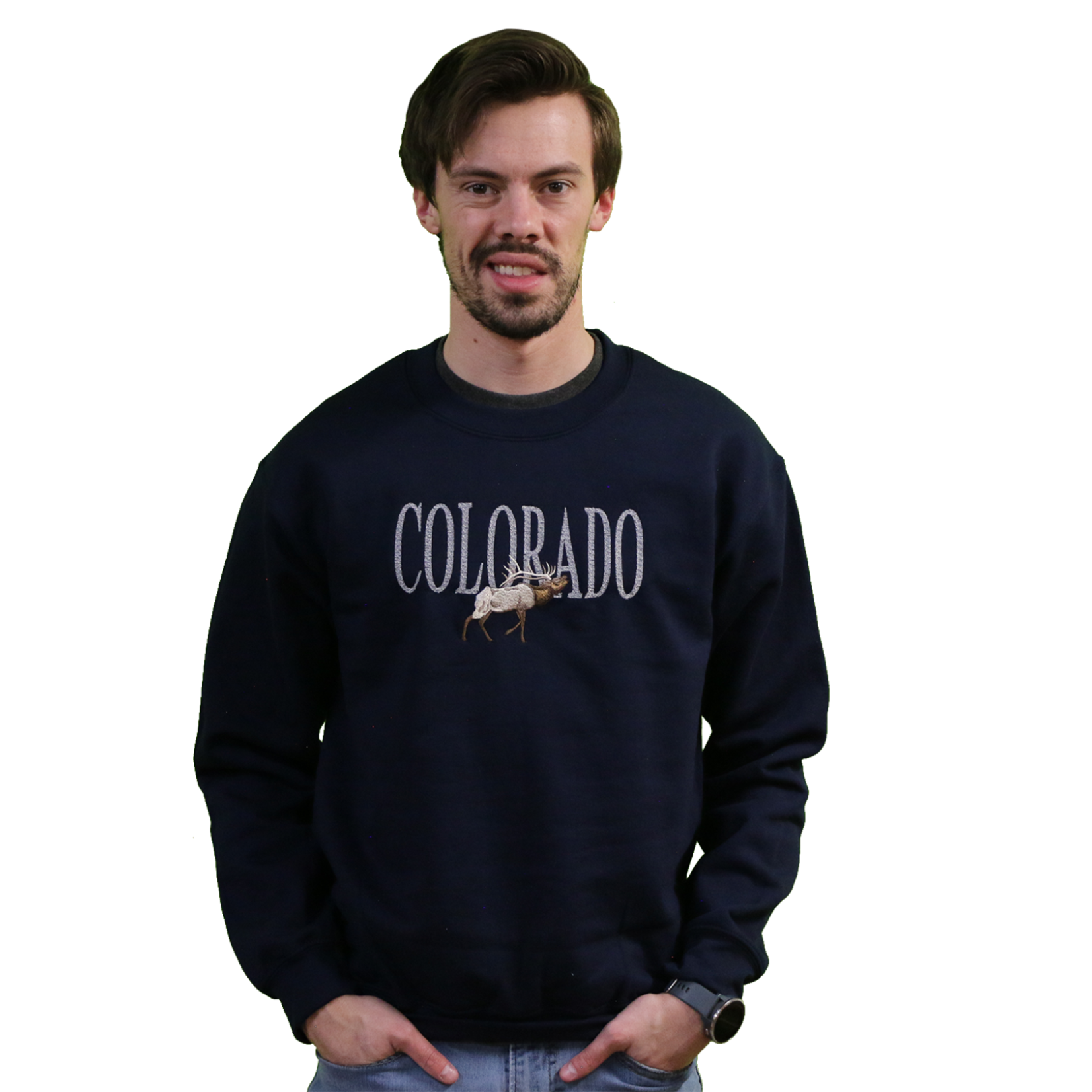 WORLDWIDE SPORTSWEAR Colorado Big Elk Crew Neck Sweatshirt
