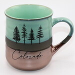 A&f Souvenir Copper Bottom Stoneware Mug - Turquoise