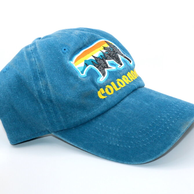 CAPSMITH Teal Colorado Bear Sunset Cap