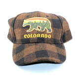 CAPSMITH Brown/Black Plaid Flannel Colorado Sunset Bear Cap