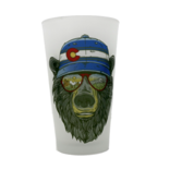 Wild Tribute Frosted Pint Glass - Bear and Colorado Flag Cap